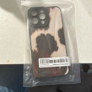 Phone case from SHEIN white and brown, cowgirl print